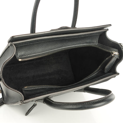 Celine Drummed Calfskin Nano Luggage Black 5 of 8