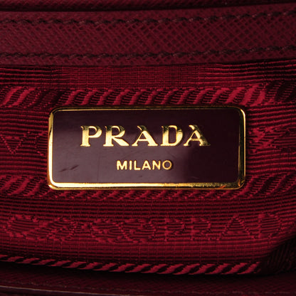 Prada Saffiano Mini Galleria Double Zip Tote Cerise 11 of 11