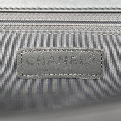 Chanel Metallic Calfskin Quilted New Medium Boy Flap Grey 10 of 19