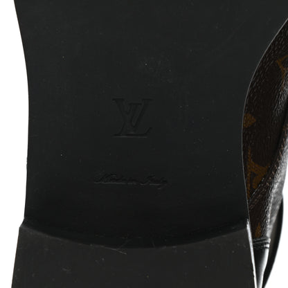 Louis Vuitton Calfskin Monogram Wonderland Flat Ranger Boots 38 Black 6 of 10