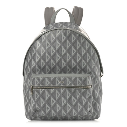 Christian Dior Coated Canvas CD Diamond Rider Zipped Backpack Gray 1 of 9