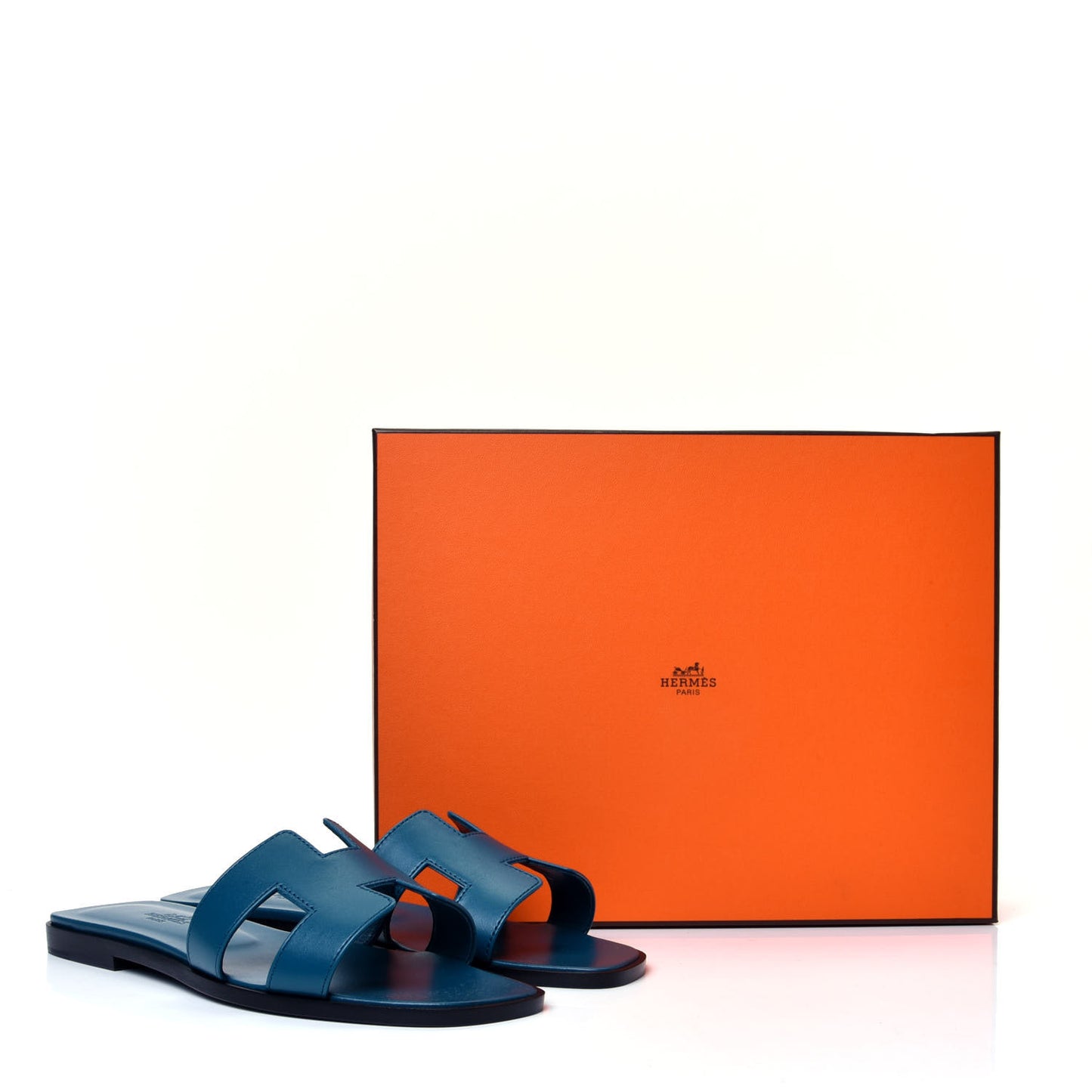 Calfskin Oran Sandals 37 Bleu Velvet