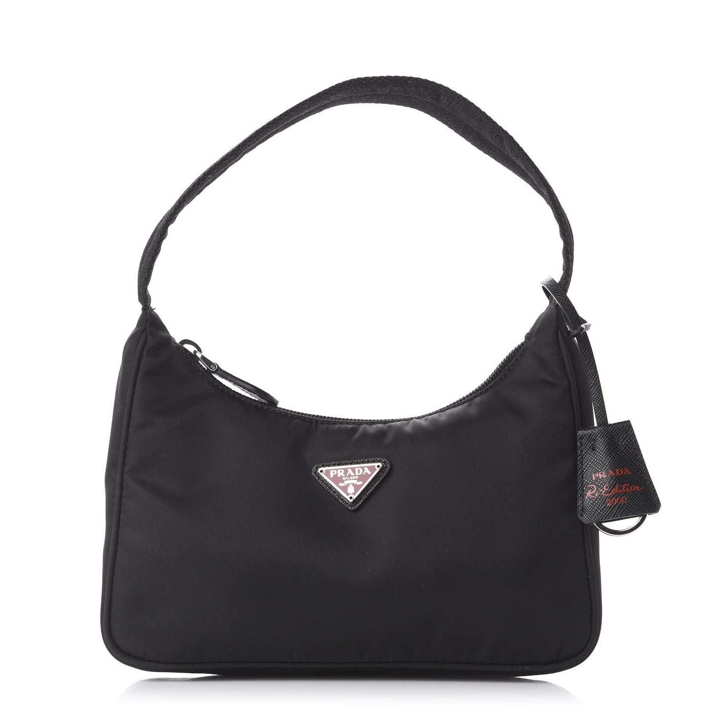 Tessuto Nylon Saffiano Lunar New Year Mini Re-Edition 2000 Bag Black Fuoco