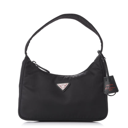 Prada Tessuto Nylon Saffiano Lunar New Year Mini Re-Edition 2000 Bag Black Fuoco 1 of 11