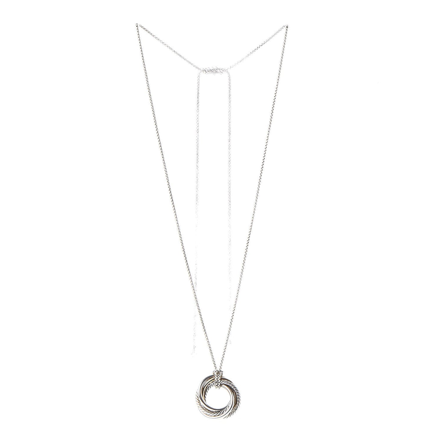 Sterling Silver 14K Yellow Gold Crossover Pendant Necklace