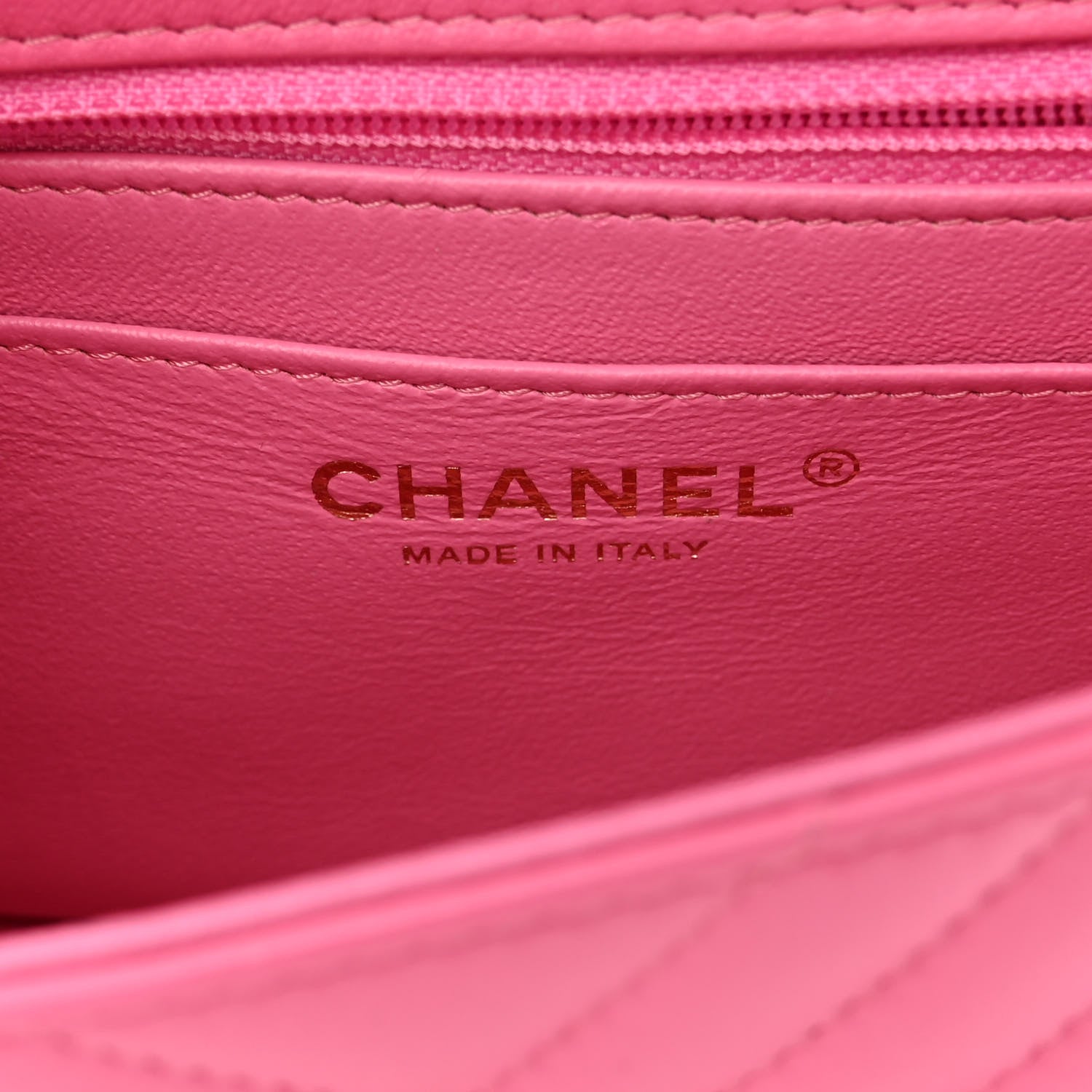Chanel Lambskin Chevron Quilted Mini Square Flap Pink 6 of 11