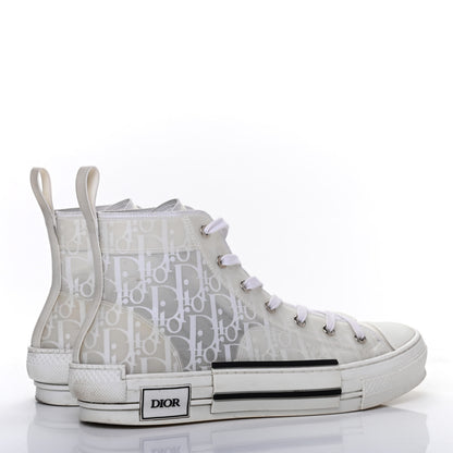 Christian Dior Technical Canvas Oblique Mens B23 High Top Sneakers 41 White 4 of 18