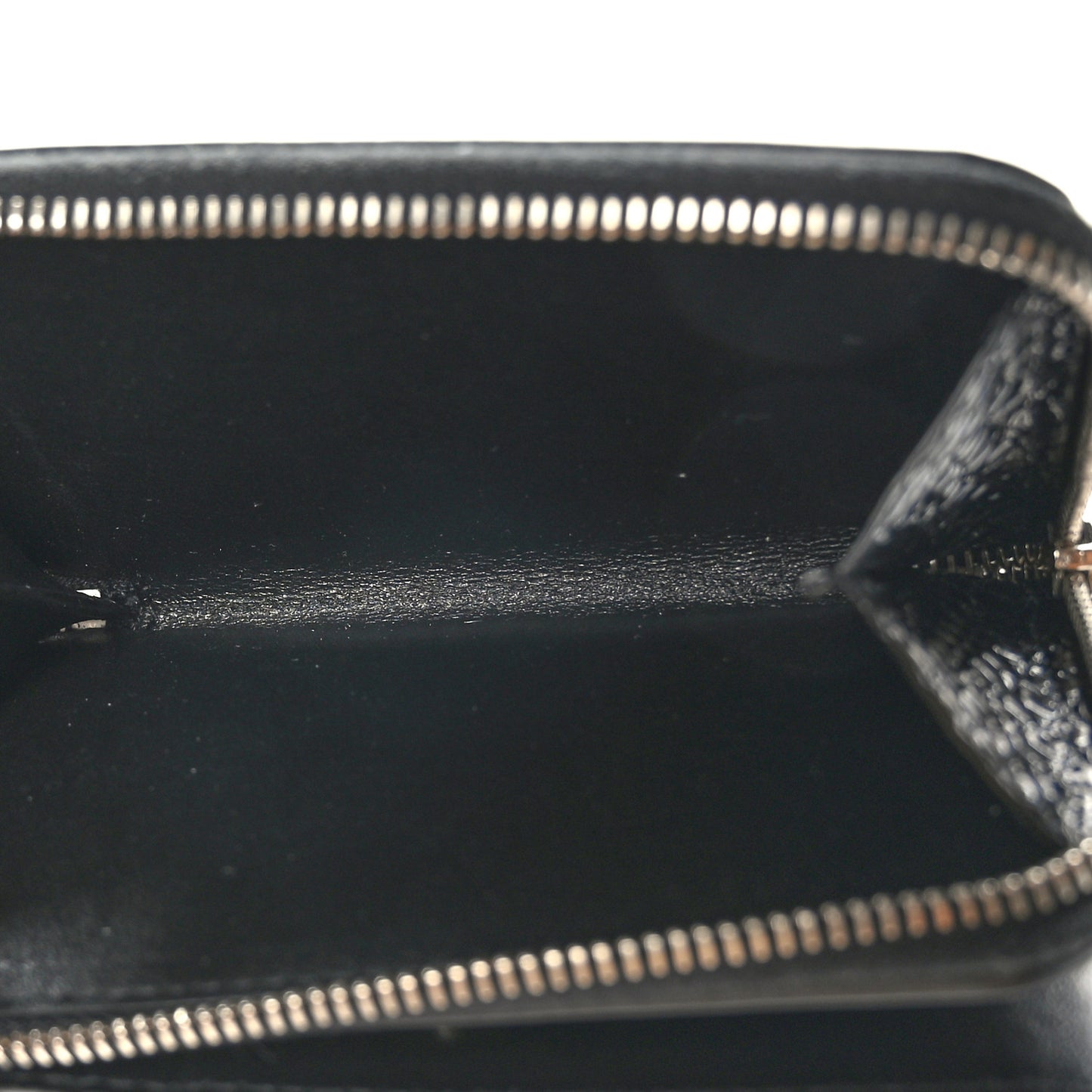 Calfskin Crocodile Embossed Monogram Compact Wallet Black
