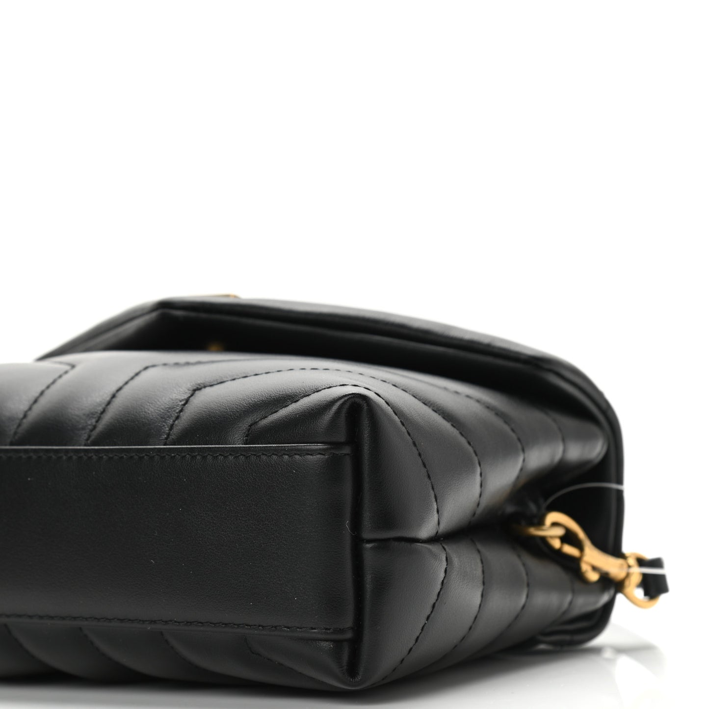 Calfskin Y Quilted Monogram Toy Loulou Crossbody Bag Black