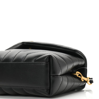 Saint Laurent Calfskin Y Quilted Monogram Toy Loulou Crossbody Bag Black 10 of 11