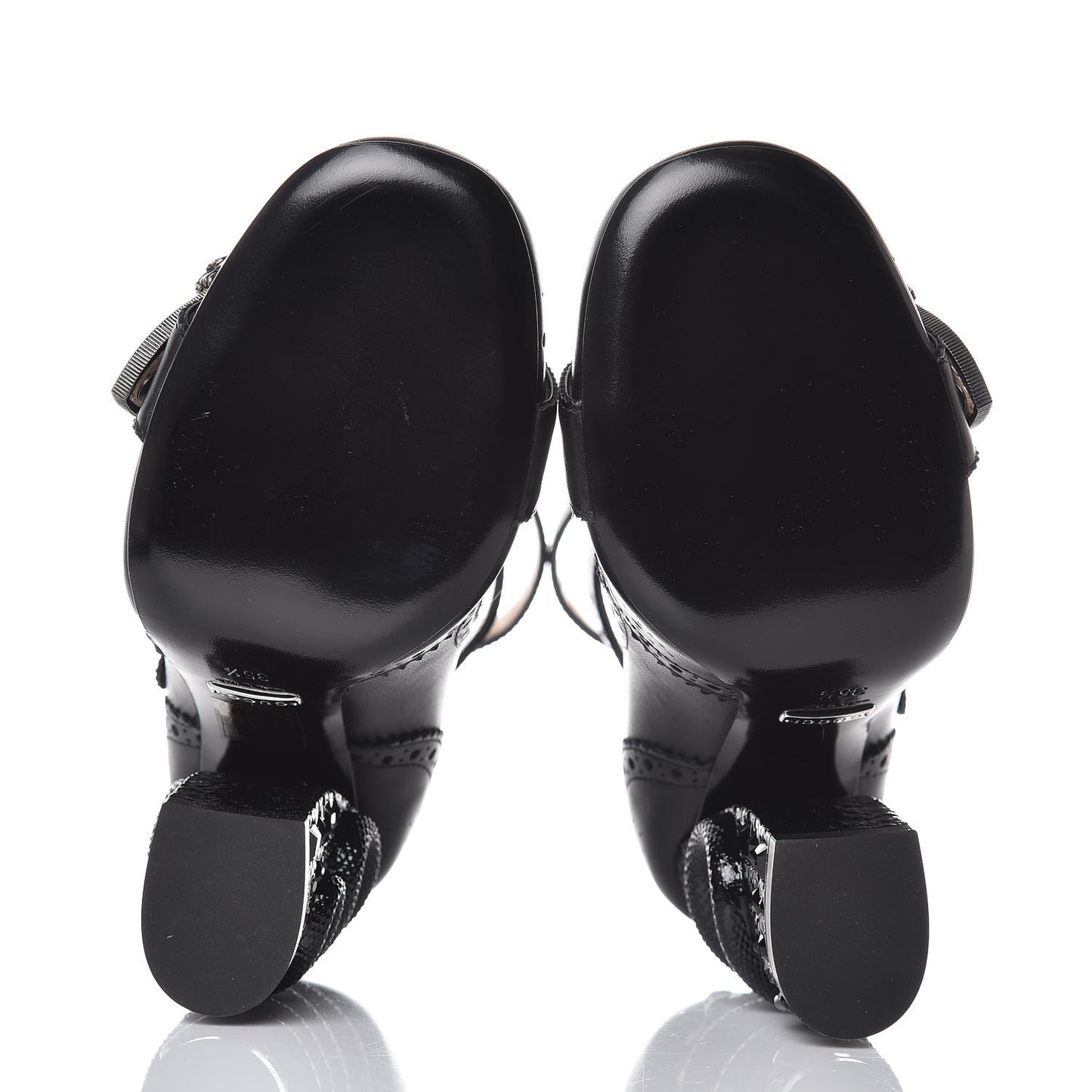 Calfskin Queercore Mid Calf Loafer Pumps 35.5 Black