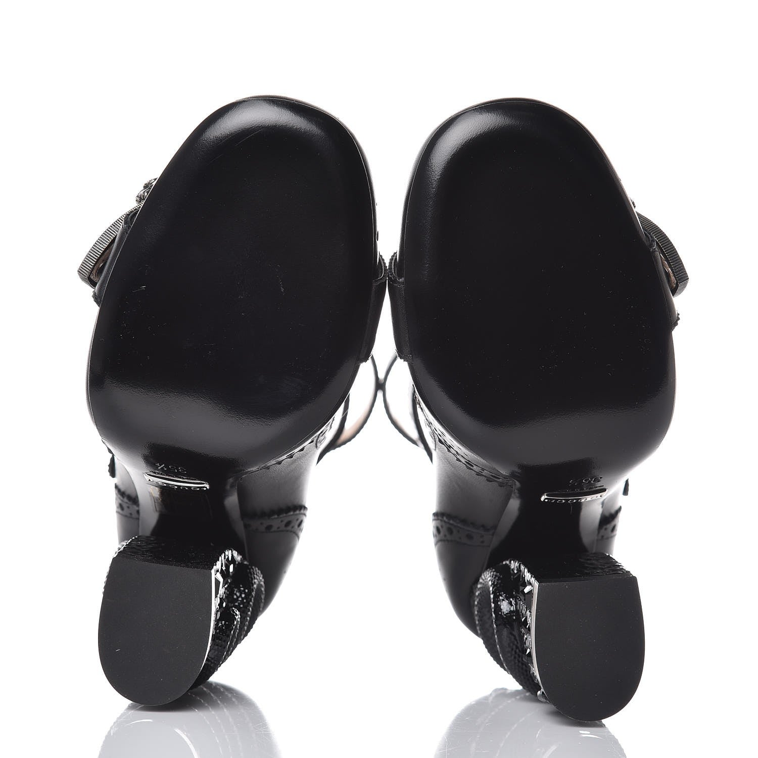 Gucci Calfskin Queercore Mid Calf Loafer Pumps 35.5 Black 5 of 11