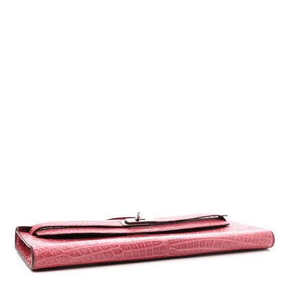 Hermes Matte Alligator Kelly Cut Pochette Bois De Rose 3 of 4