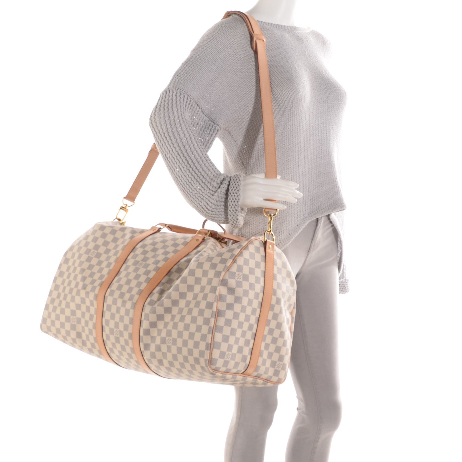 Louis Vuitton Damier Azur Keepall Bandouliere 55 2 of 7