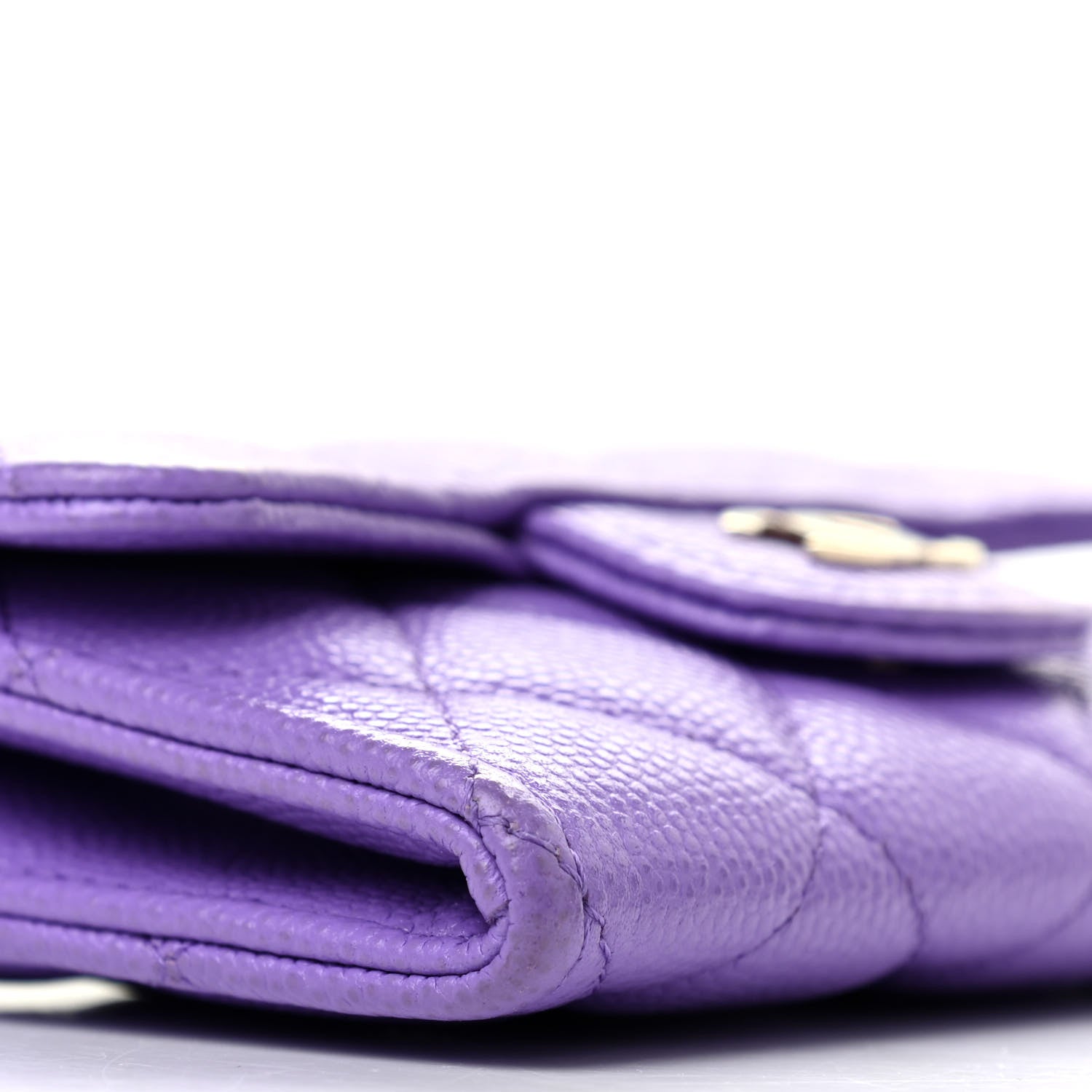 Chanel Caviar Quilted Flap Card Holder Wallet Purple 9 of 13