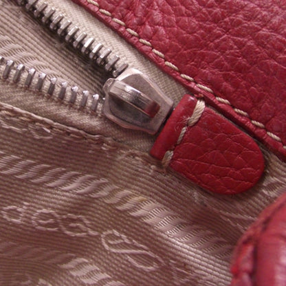 Prada Leather Tote Shoulder Bag Purse Red 14 of 14