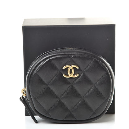 Chanel Lambskin Quilted Zip Around Classic Coin Purse Black 8 of 8