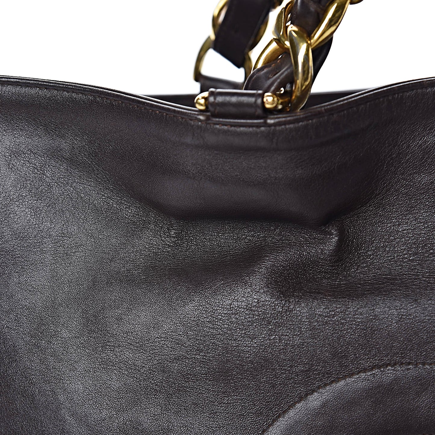 Lambskin CC Tote Dark Brown
