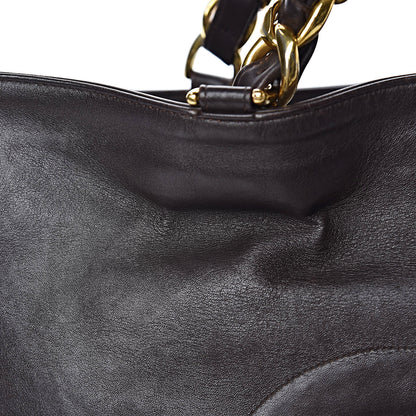 Chanel Lambskin CC Tote Dark Brown 15 of 15