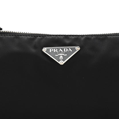 Prada Tessuto Nylon Soft Calf Shoulder Bag Black Black 7 of 13