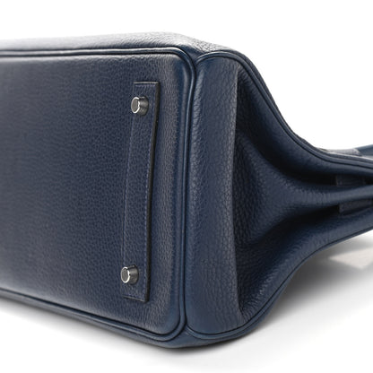 Hermes Taurillon Clemence JPG Shoulder Birkin II 42 Bleu Marine 10 of 12