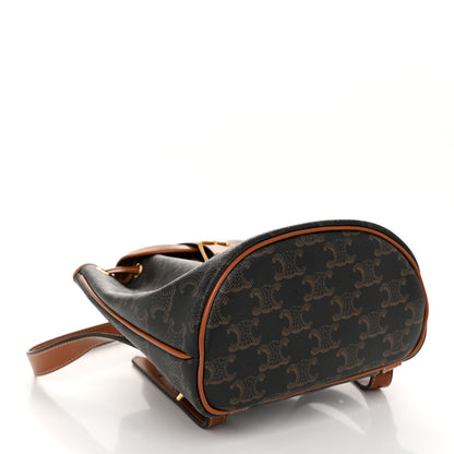Celine Triomphe Canvas Calfskin Mini Folco Backpack Tan 4 of 11