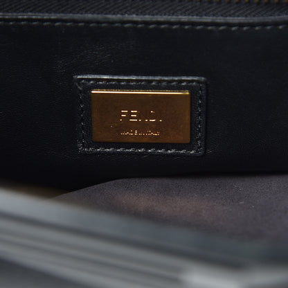 Fendi Vitello Seta Shiny Nappa Large Peekaboo Iconic Satchel Black 7 of 15