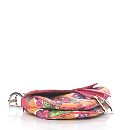 Christian Dior Canvas Floral Saddle Bag Multicolor 4 of 10