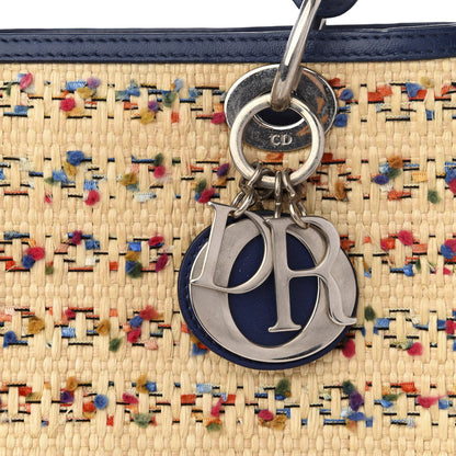Christian Dior Raffia Medium Lady Dior Blue 8 of 8