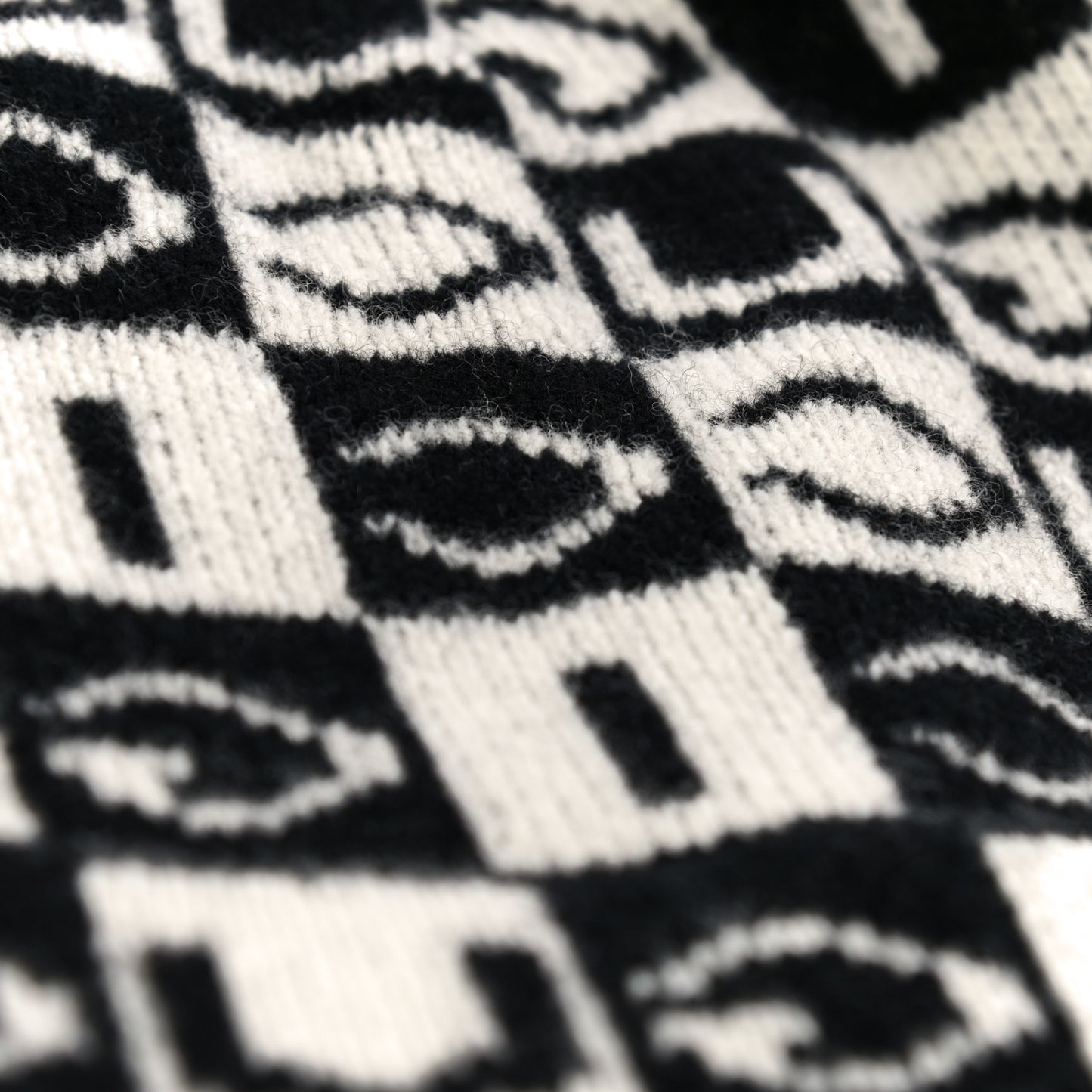 Wool Appside Beanie L Black Ivory