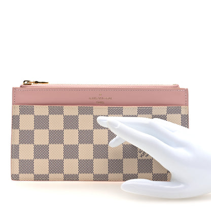 Louis Vuitton Damier Azur Slim Purse Rose Ballerine 2 of 6