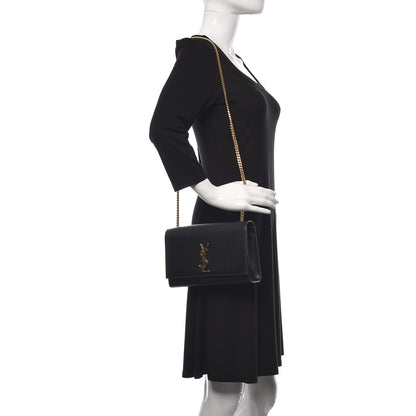 Saint Laurent Grain De Poudre Medium Classic Monogram Kate Satchel Black 2 of 10