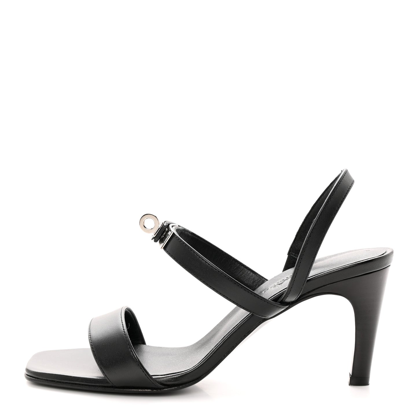 Calfskin Glamour 75 Sandals 36 Black