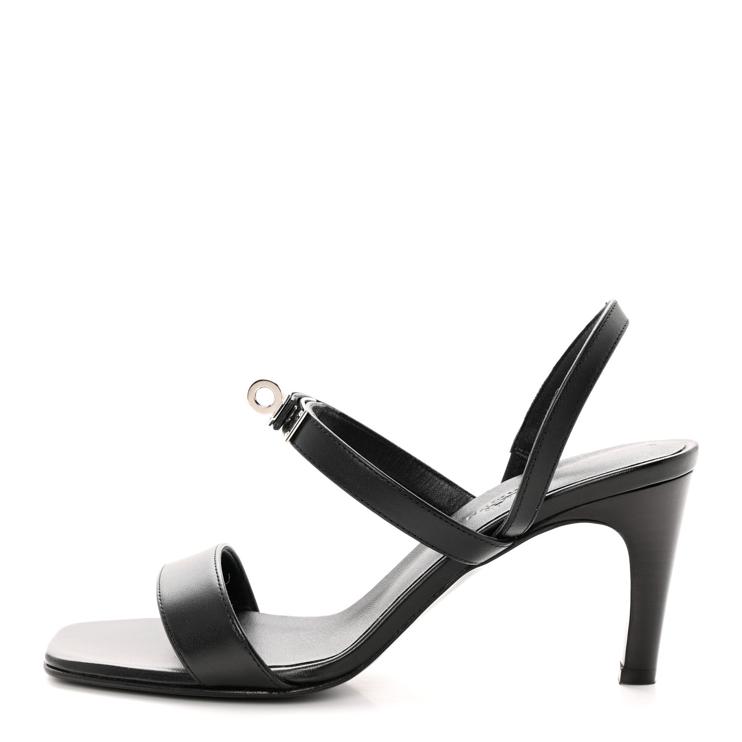 Hermes Calfskin Glamour 75 Sandals 36 Black 1 of 10