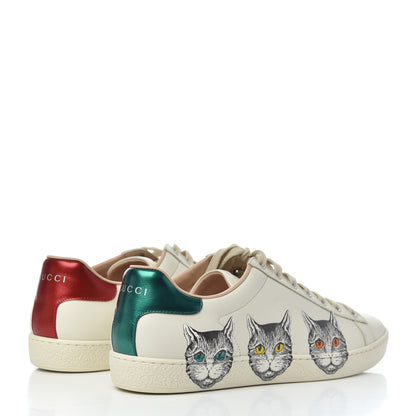 Gucci Calfskin Mystic Cat Print Womens Ace Sneakers 40 White 4 of 9