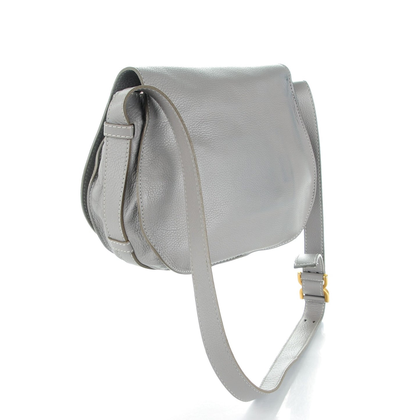 Calfskin Medium Marcie Round Crossbody Bag Cashmere Grey