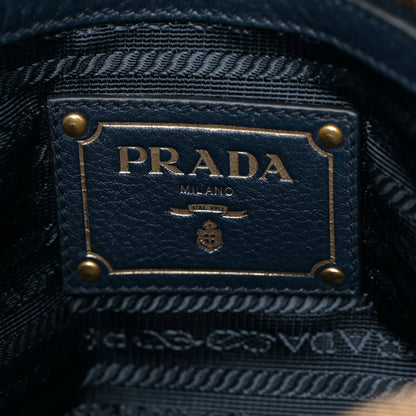 Prada Vitello Phenix Top Handle Bag Baltico 6 of 9