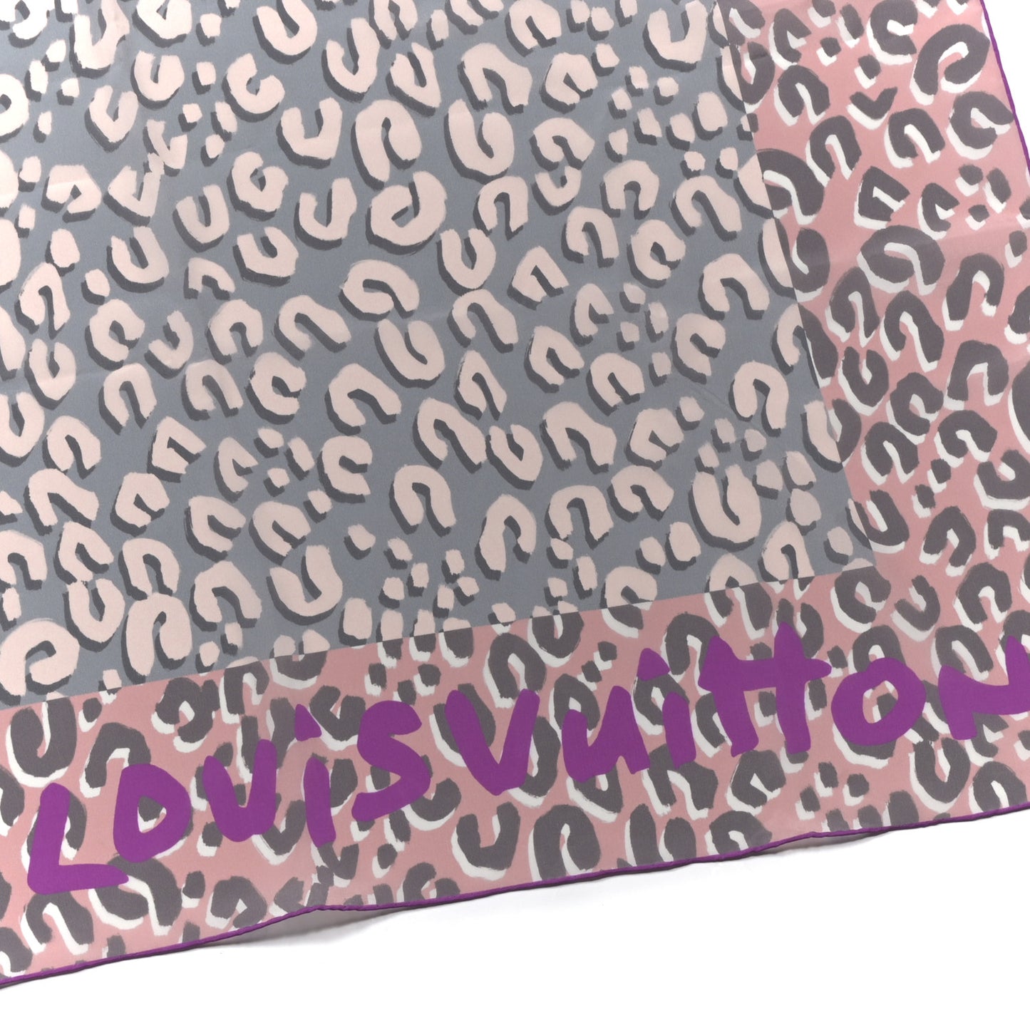 Silk Leopard V Giant Square Stole Scarf Rose