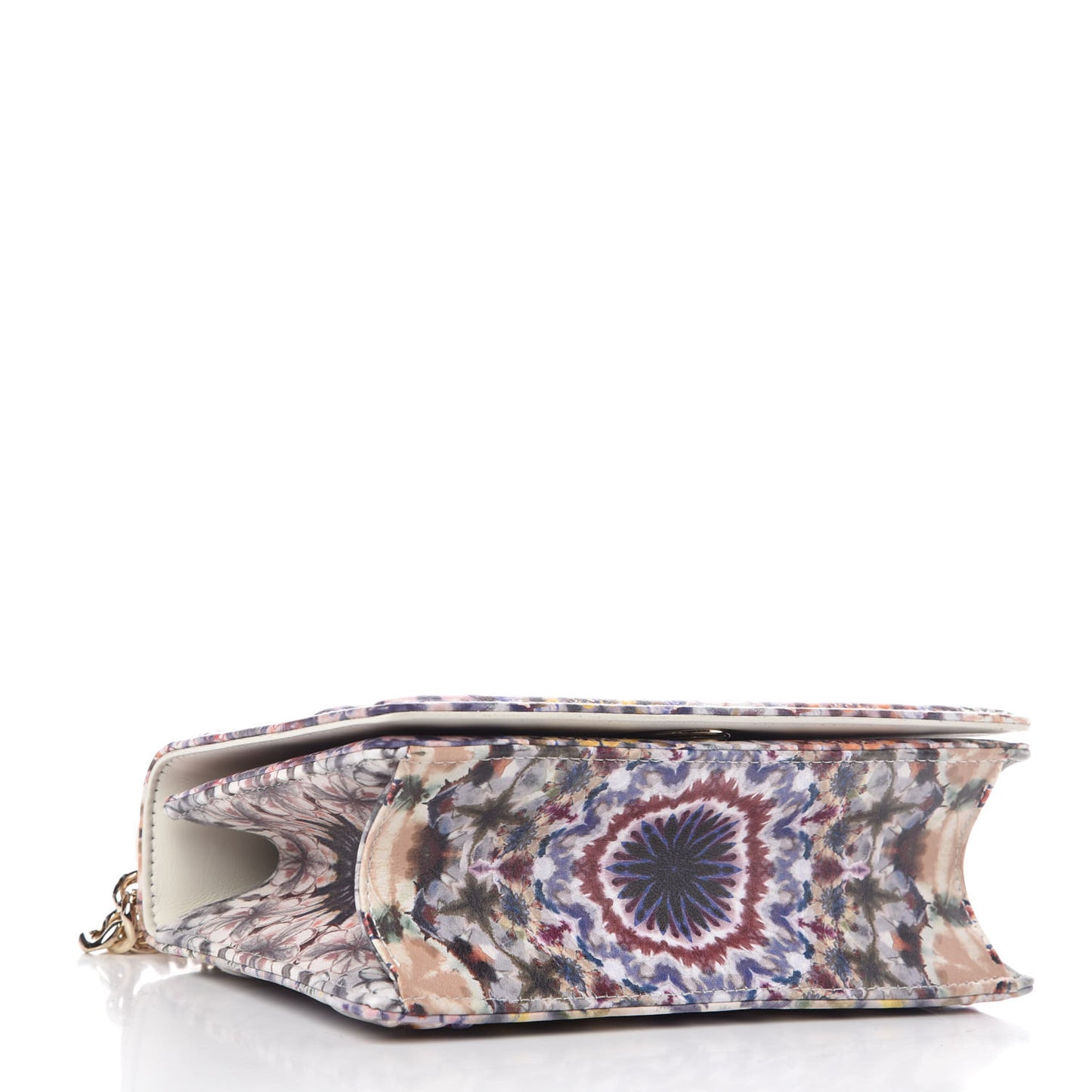 Calfskin Printed Small KaleiDiorscopic Diorama Flap Bag Latte Multicolor