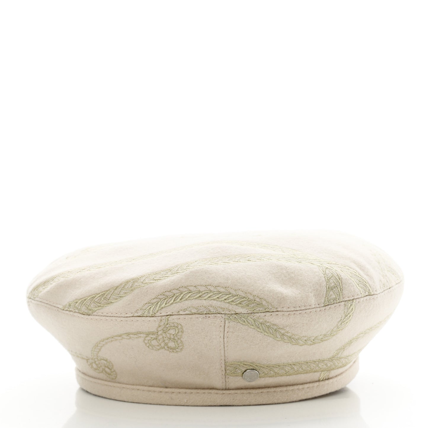 Wool Embroidered Saint-Honore en Finesse Beret 57 White Casse