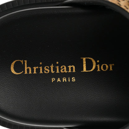 Christian Dior Raffia Dioract 10mm Slide Sandals 36.5 Straw Black 9 of 11