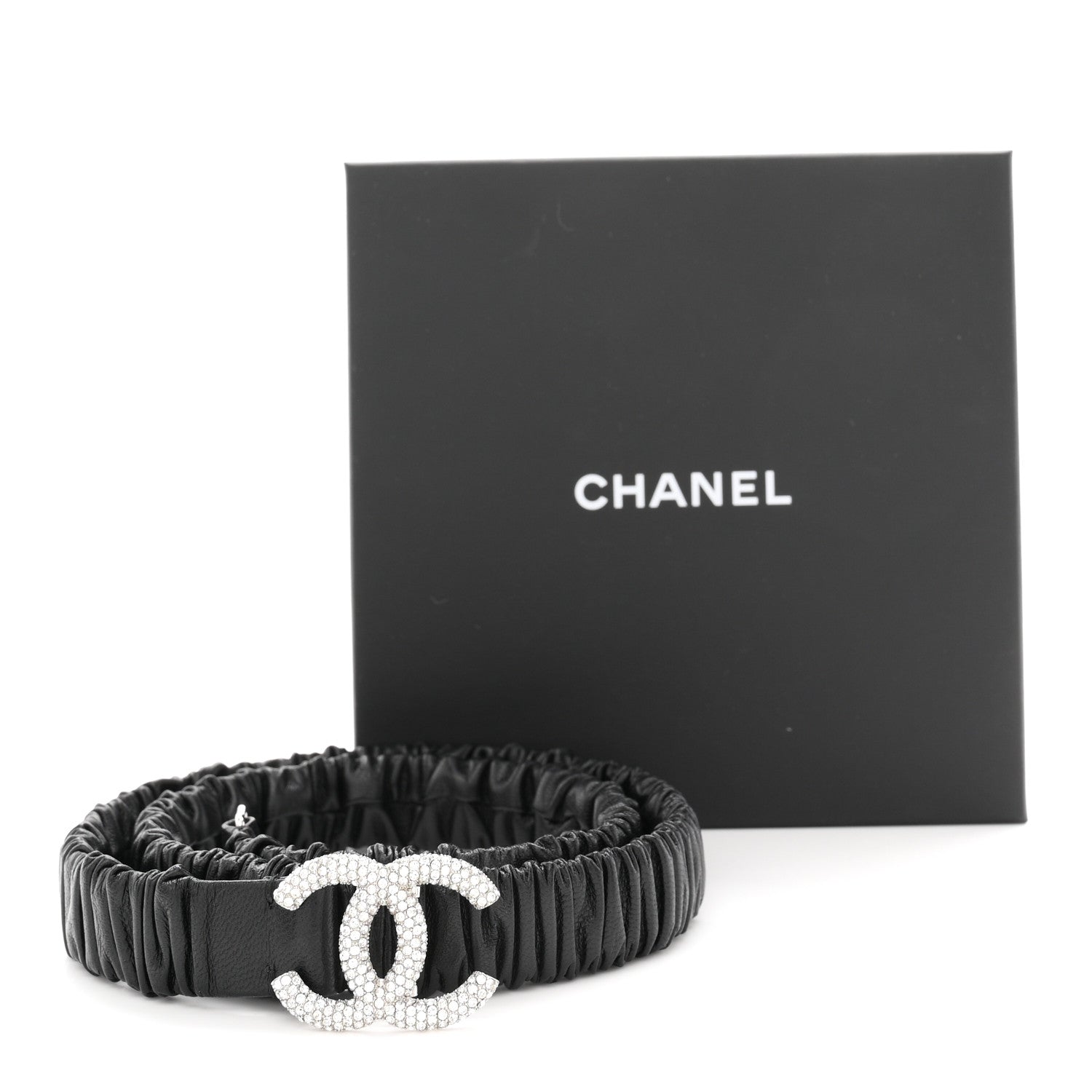 Chanel Calfskin Crystal CC Belt 90 36 Black 5 of 5