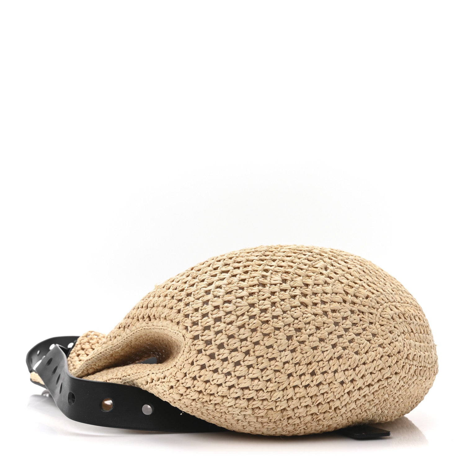 Loewe Raffia Paula’s Ibiza Punch Hole Hobo Bag Natural Black 4 of 9