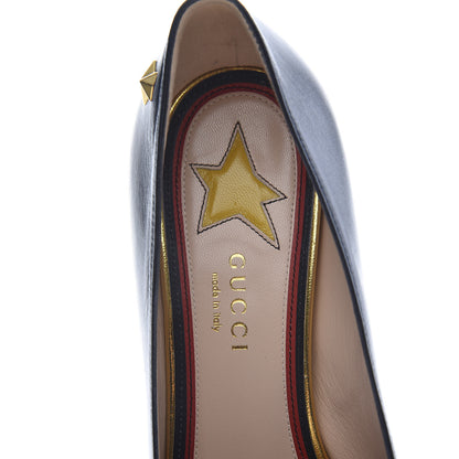 Gucci Malaga Kid Web Bow Pumps 38.5 Navy 7 of 9