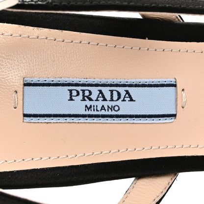 Prada Satin Bow Pointed Toe Slingback Pumps 39 Black 7 of 9