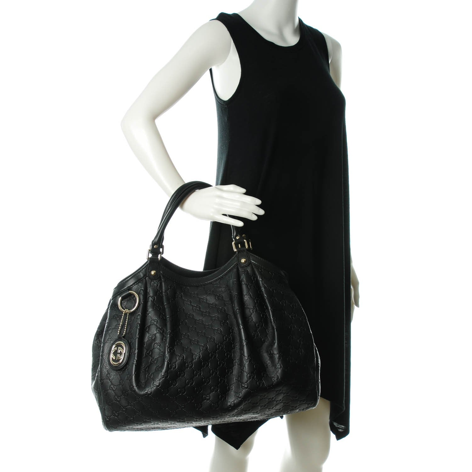 Gucci Guccissima Vitello Tender Large Sukey Tote Black 2 of 7