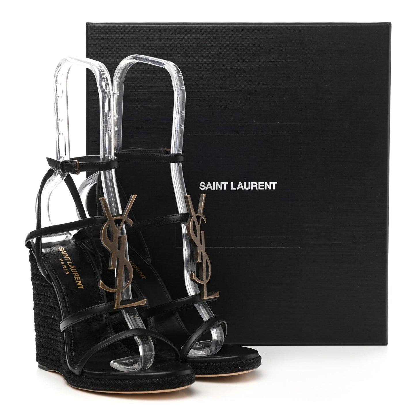 Calfskin Cassandra Espadrille 105 Wedges 37.5 Black