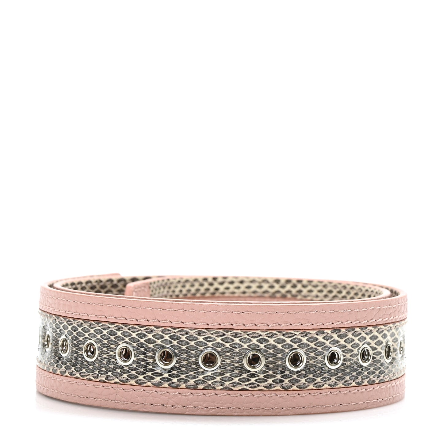 Watersnake Calfskin Bandouliere Shoulder Strap Pink Natural
