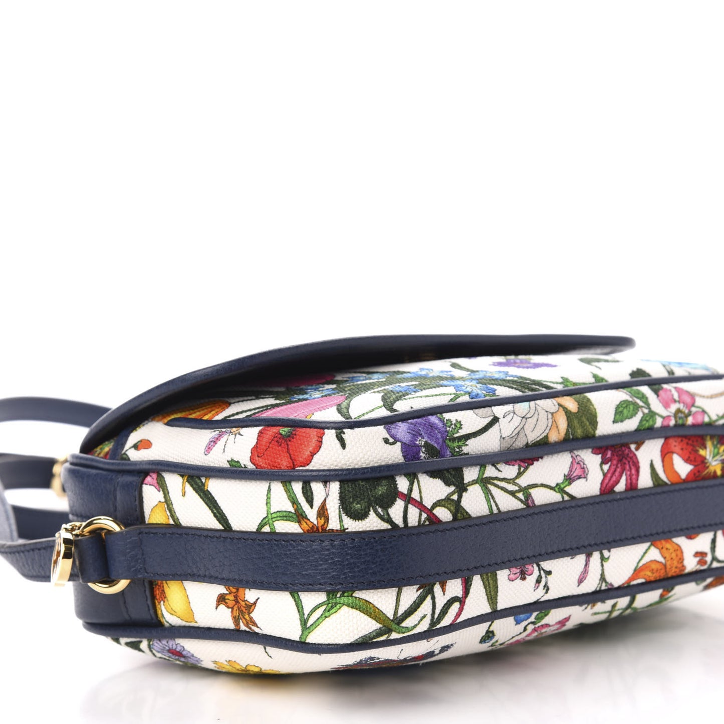 Canvas Flora Floral Shoulder Bag White Blue Agata Mulitcolor