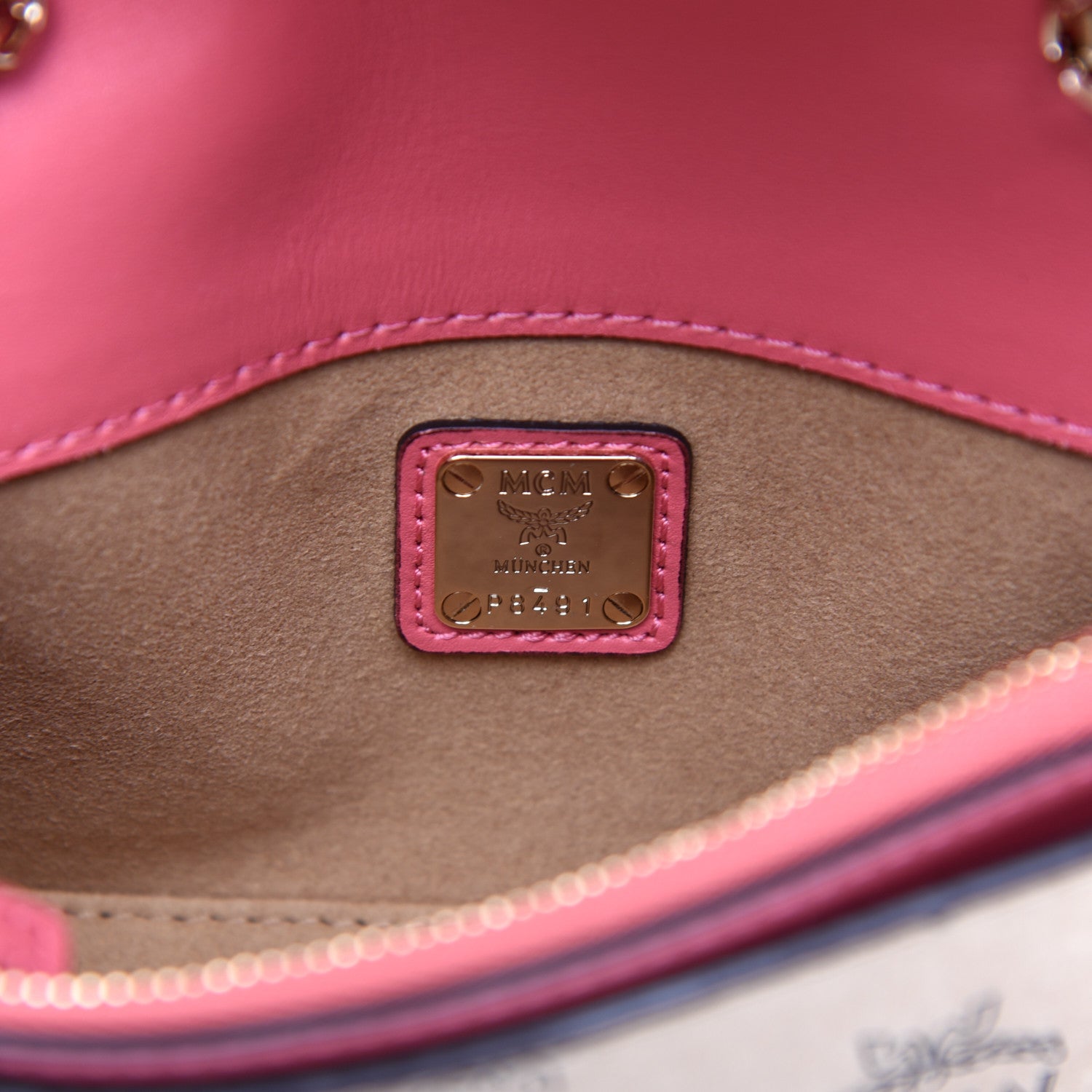 MCM Visetos Millie Crossbody Beige Pink 8 of 10